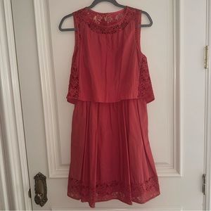 Chelsea28 Pink/salmon Knee Length Mini Dress